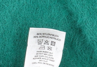Womens UK Size 10 Gallery Green Henley Jumper