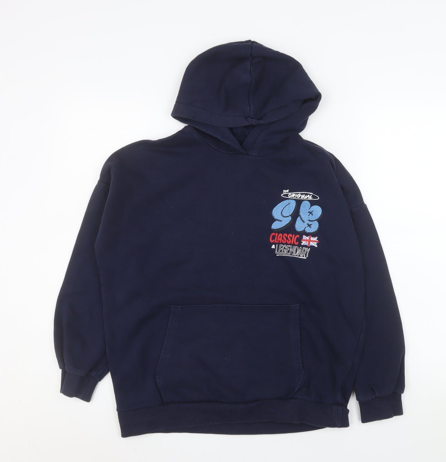 Boys UK Size 13-14 Years Marks and Spencer Blue Pullover Hoodie