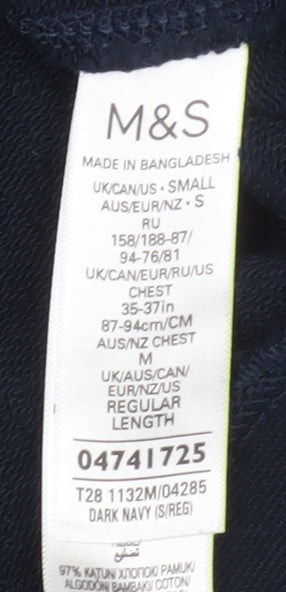 Mens UK Size M Marks and Spencer Blue Pullover Sweatshirt