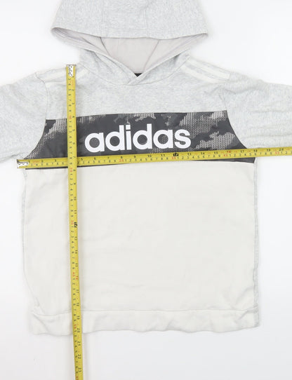 Boys UK Size 12-13 Years adidas Grey Pullover Hoodie