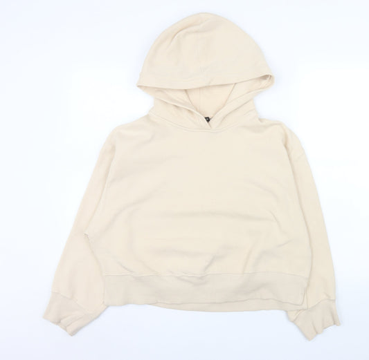 Womens UK Size M Zara Beige Pullover Hoodie