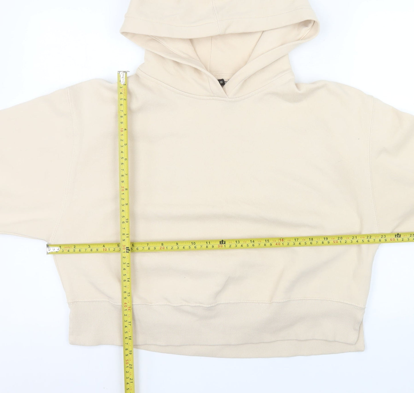 Womens UK Size M Zara Beige Pullover Hoodie