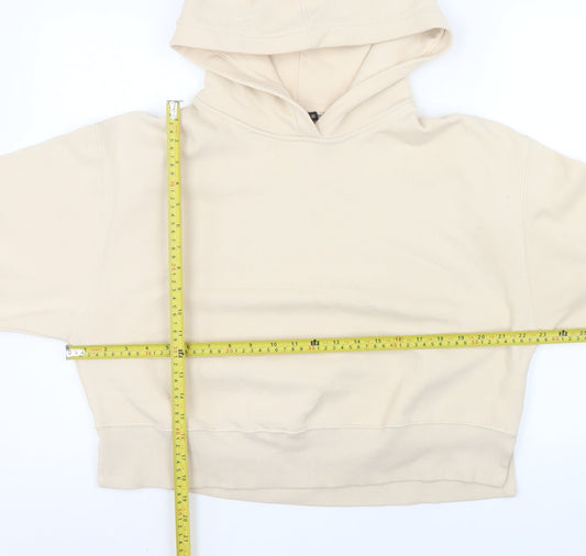 Womens UK Size M Zara Beige Pullover Hoodie