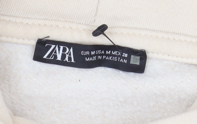 Womens UK Size M Zara Beige Pullover Hoodie