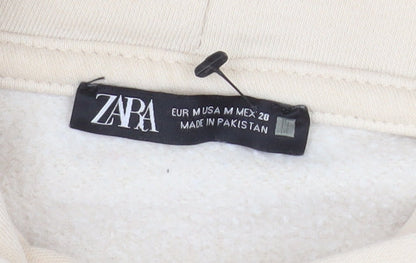 Womens UK Size M Zara Beige Pullover Hoodie