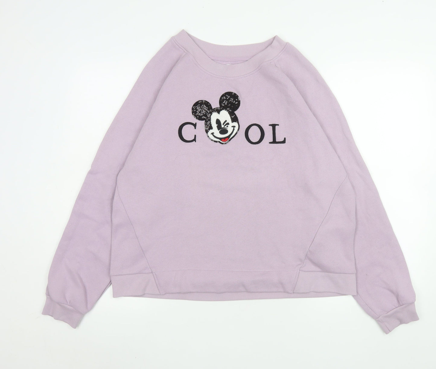 Womens UK Size L Bershka Purple Pullover Sweatshirt
