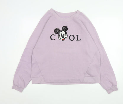Womens UK Size L Bershka Purple Pullover Sweatshirt