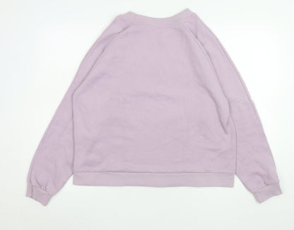 Womens UK Size L Bershka Purple Pullover Sweatshirt