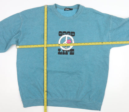 Mens UK Size L Shock Blue Pullover Sweatshirt