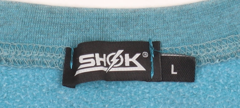 Mens UK Size L Shock Blue Pullover Sweatshirt