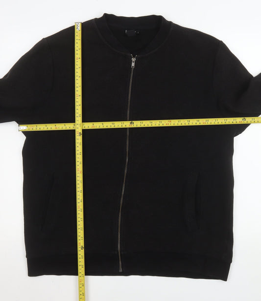 Mens UK Size XL H&M Black Bomber Jacket
