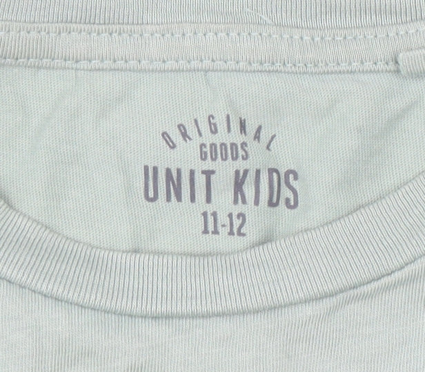 Girls UK Size 11-12 Years Unit Kids Green Basic T-Shirt