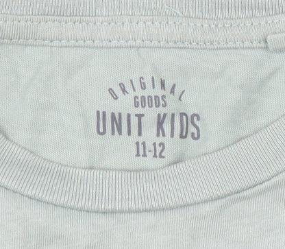 Girls UK Size 11-12 Years Unit Kids Green Basic T-Shirt