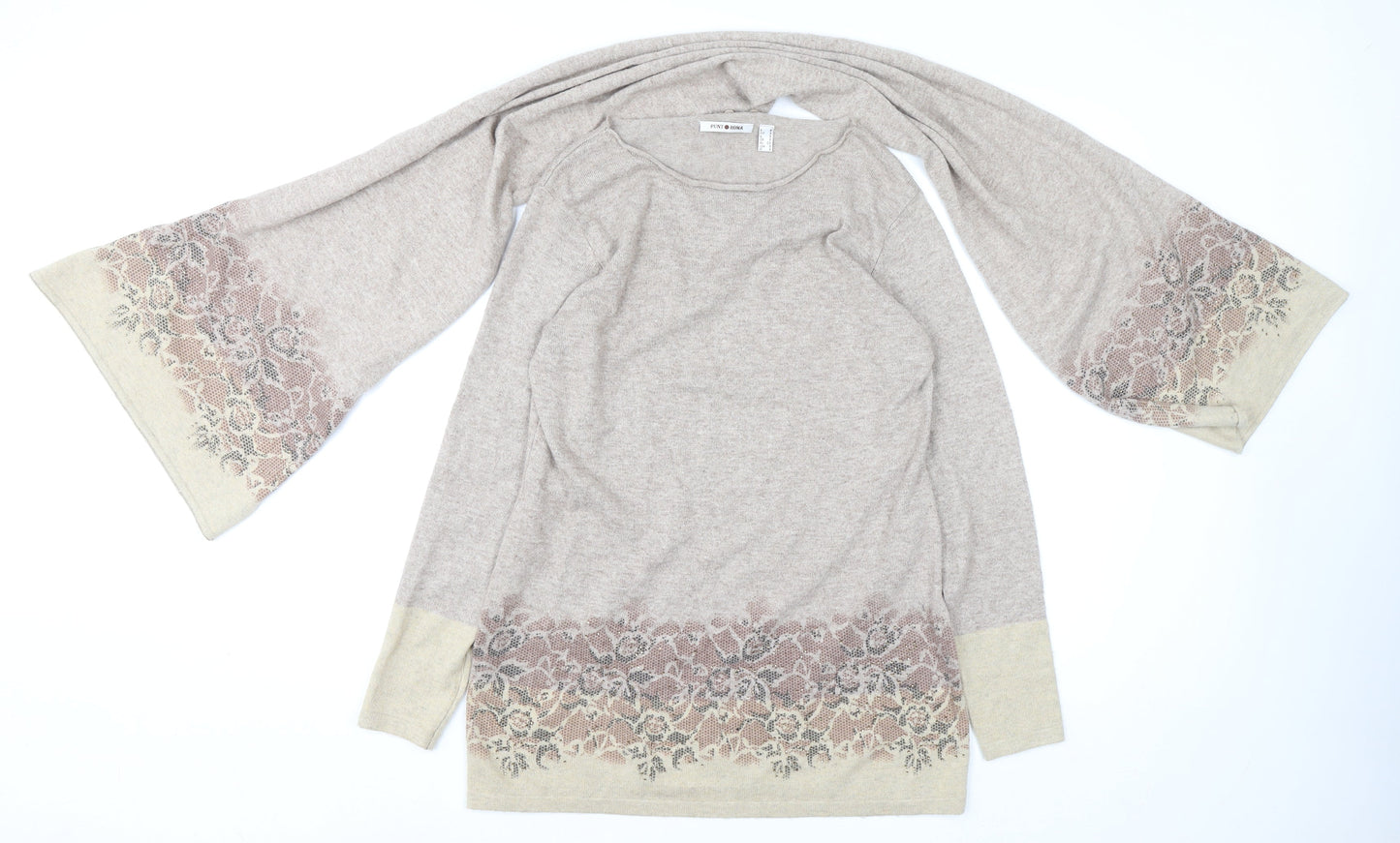 Womens UK Size S Punt Roma Beige Pullover Jumper