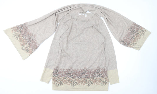 Womens UK Size S Punt Roma Beige Pullover Jumper