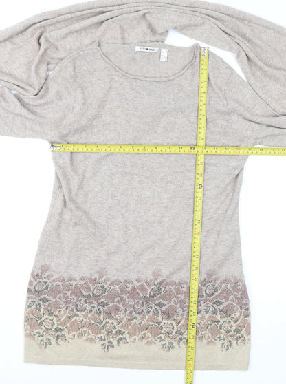 Womens UK Size S Punt Roma Beige Pullover Jumper
