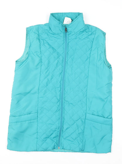 Womens UK Size M Anne de Lançay Blue Quilted Coat