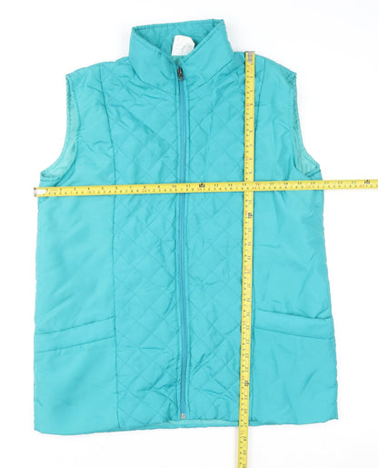 Womens UK Size M Anne de Lançay Blue Quilted Coat