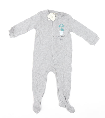 Lupilu Unisex Grey 6-9 Months Cotton Babygrow with Snap Fastening