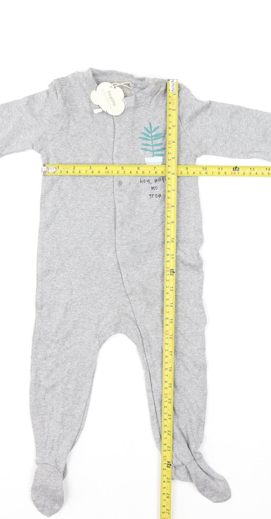 Lupilu Unisex Grey 6-9 Months Cotton Babygrow with Snap Fastening