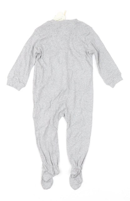 Lupilu Unisex Grey 6-9 Months Cotton Babygrow with Snap Fastening