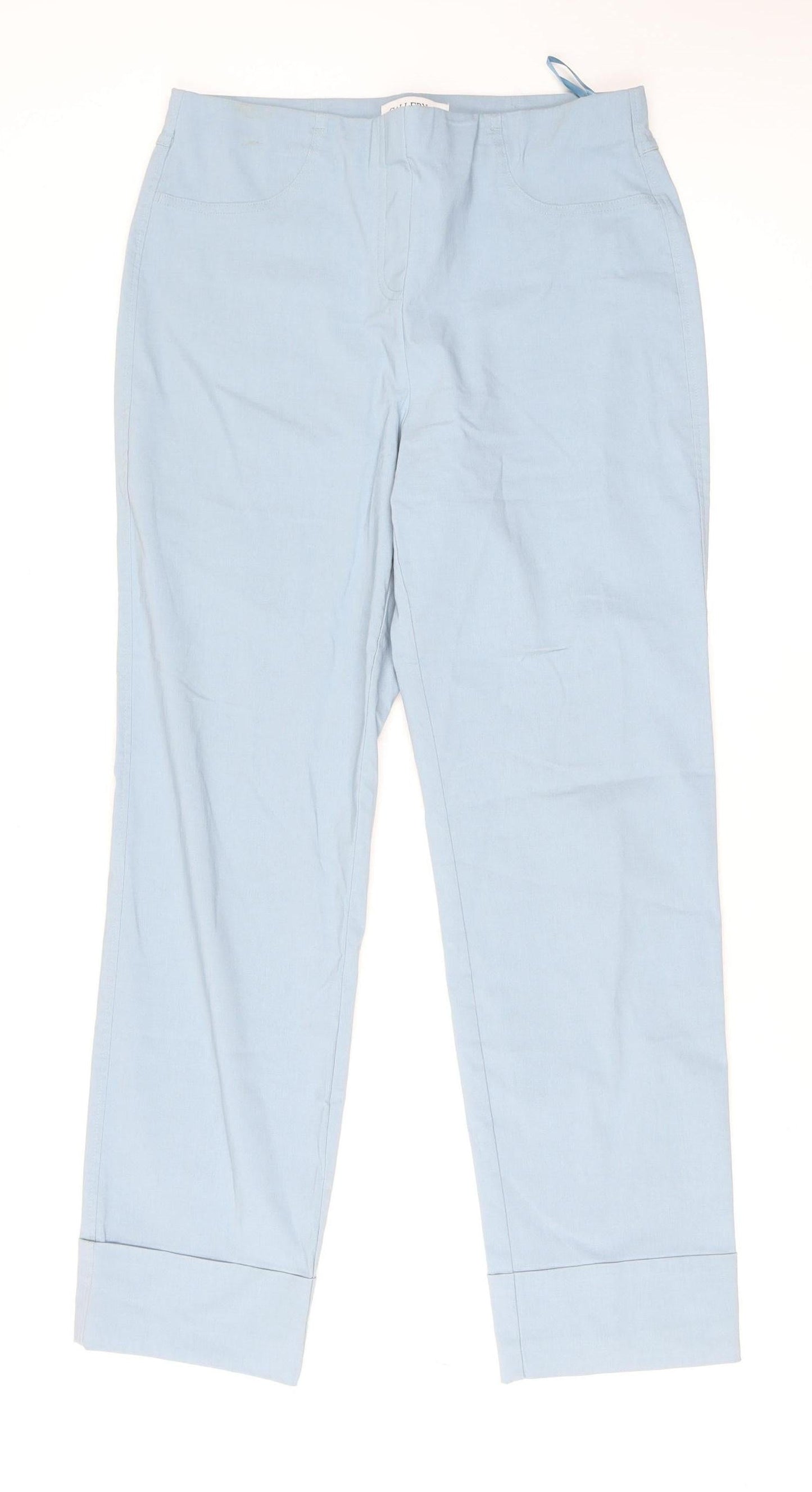 Womens UK Size M Gallery Regular Fit Chino Blue Trousers