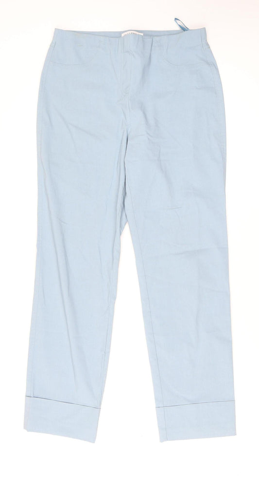 Womens UK Size M Gallery Regular Fit Chino Blue Trousers