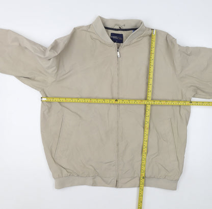 Mens UK Size L Easy Classic Collection Beige Bomber Jacket