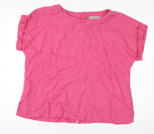 Womens UK Size L Paul Costelloe Living Pink Basic Blouse
