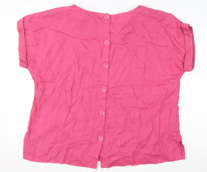 Womens UK Size L Paul Costelloe Living Pink Basic Blouse