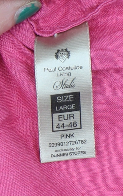 Womens UK Size L Paul Costelloe Living Pink Basic Blouse