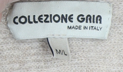 Womens UK Size M Collezione Gaia Beige Pullover Jumper