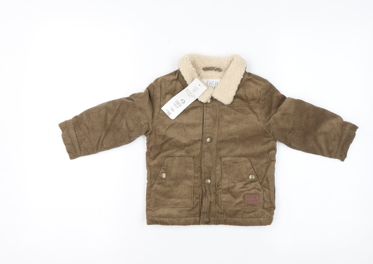 Fred & Flo Unisex Baby Brown Corduroy Sherpa Collar Jacket 12-18 Months