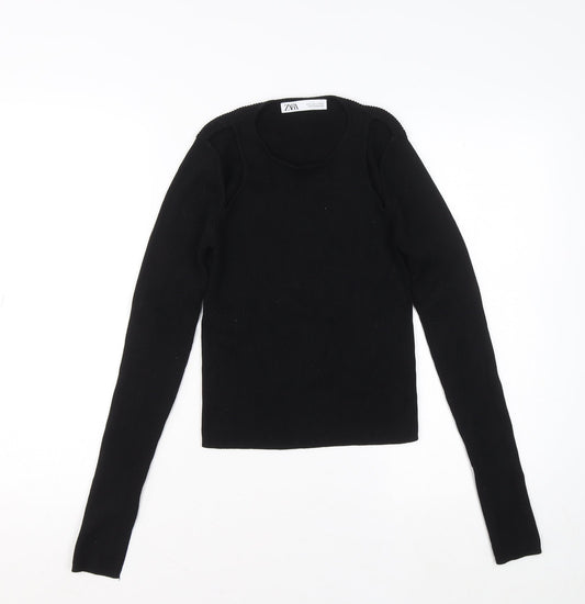 Womens UK Size 12 Zara Black Pullover Jumper