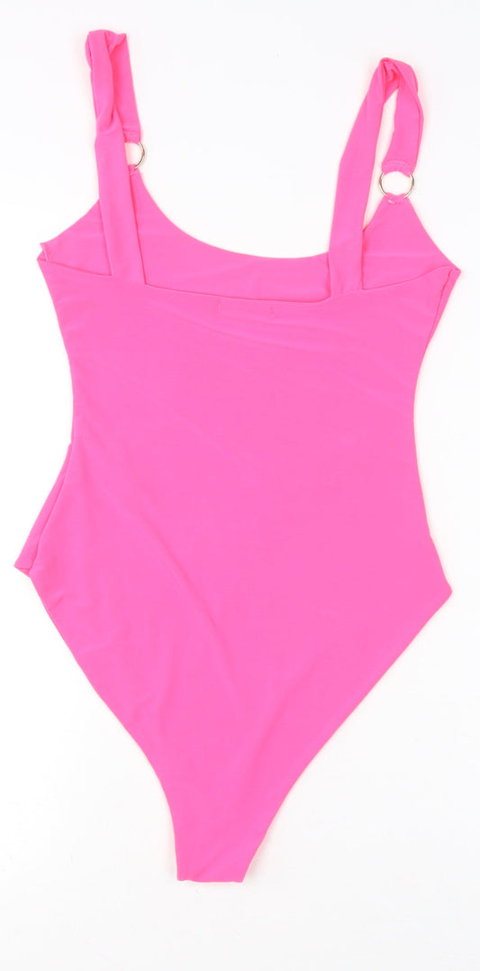 Womens UK Size 10 PRETTYLITTLETHING One-Piece Pink Bodysuit