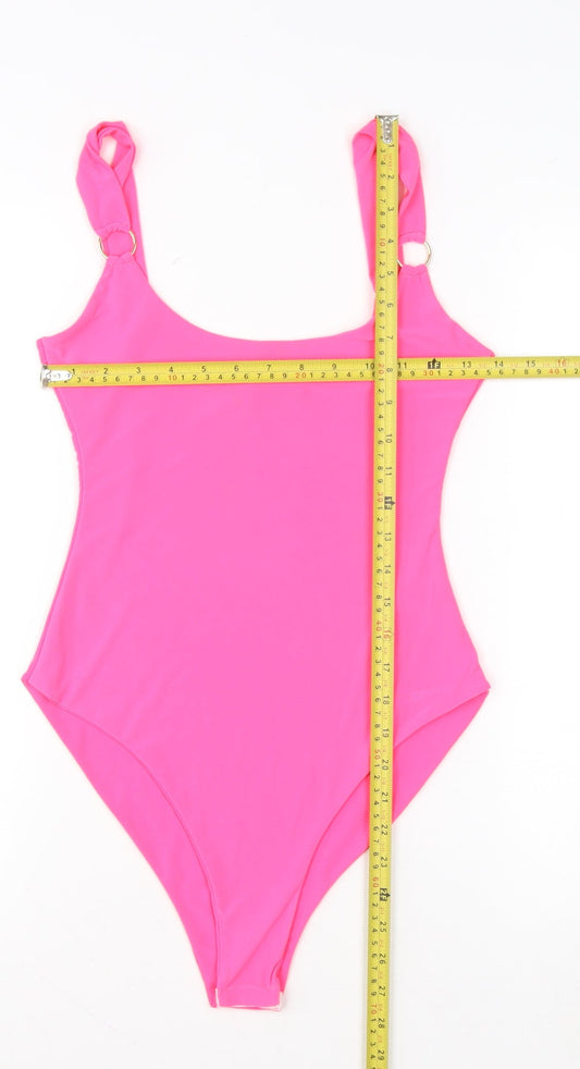 Womens UK Size 10 PRETTYLITTLETHING One-Piece Pink Bodysuit