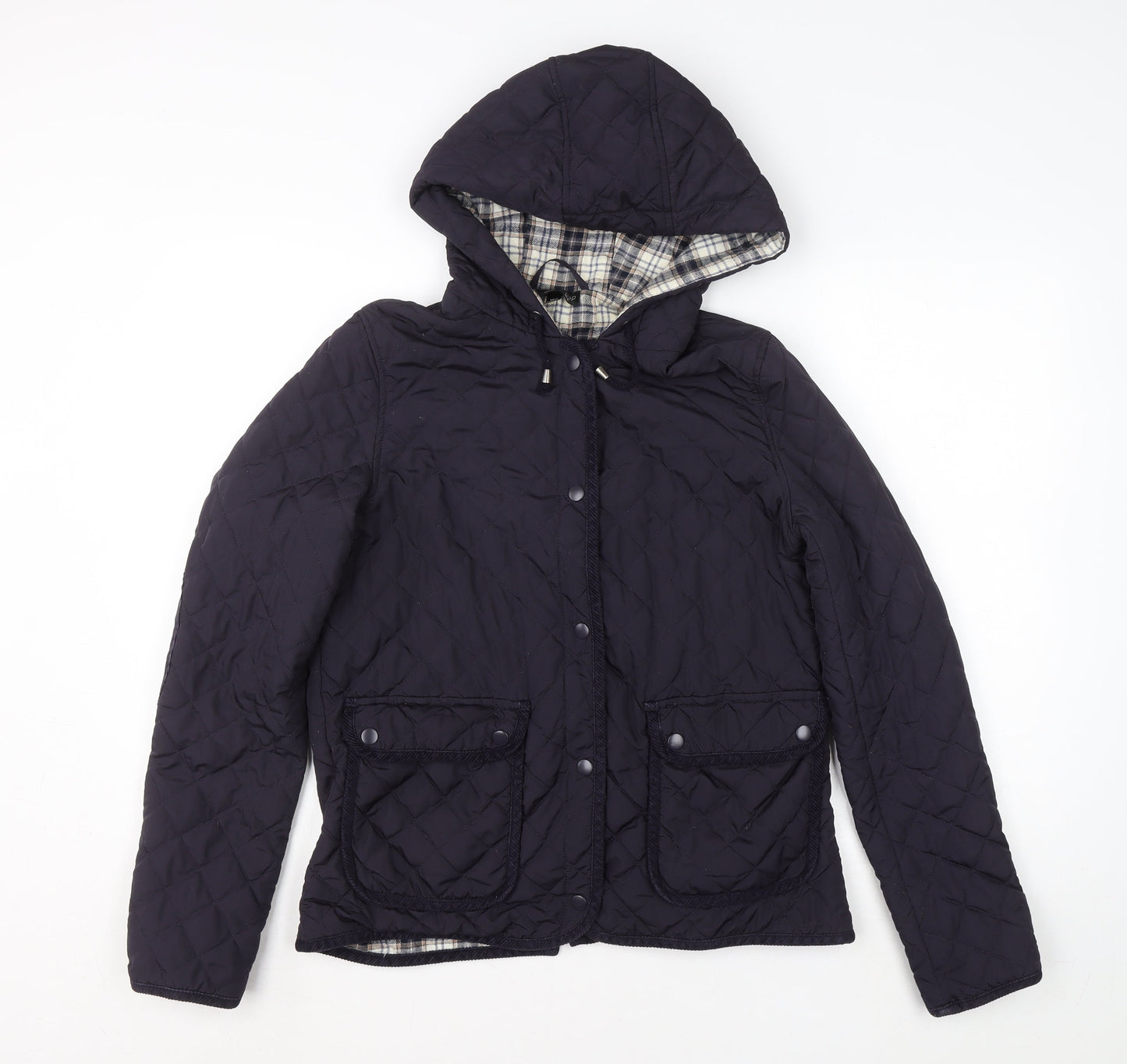 Womens UK Size 12 Topshop Blue Quilted Coat