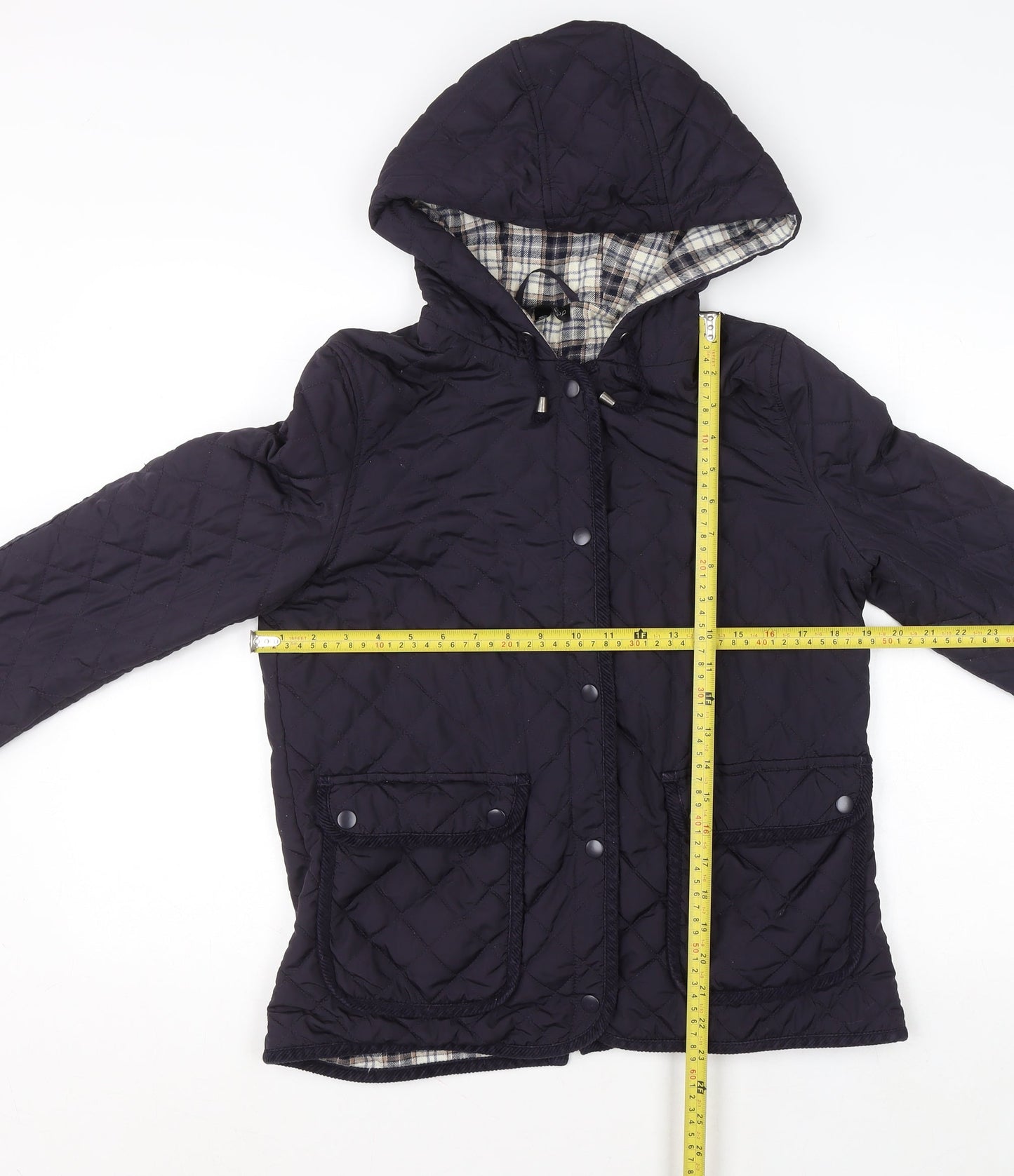 Womens UK Size 12 Topshop Blue Quilted Coat