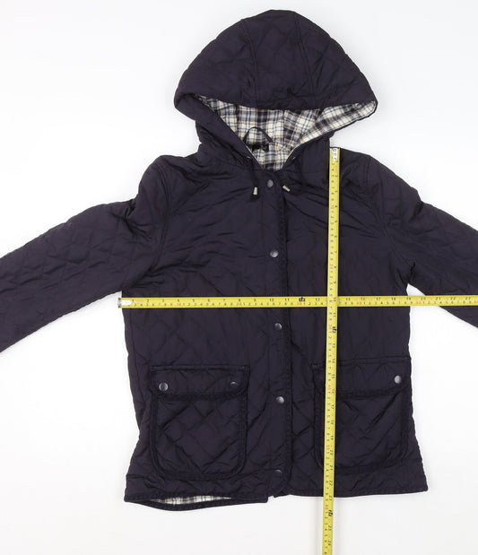 Womens UK Size 12 Topshop Blue Quilted Coat