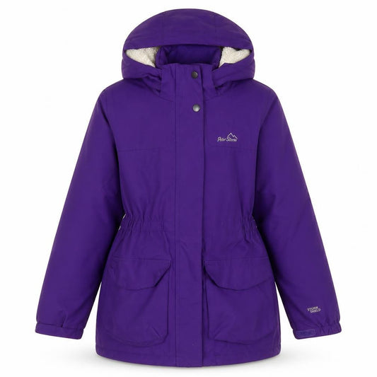 Peter Storm Girls Purple Waterproof Hooded Parka Coat 9-10 Years