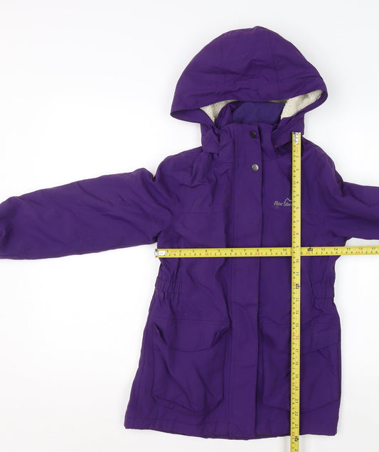 Peter Storm Girls Purple Waterproof Hooded Parka Coat 9-10 Years