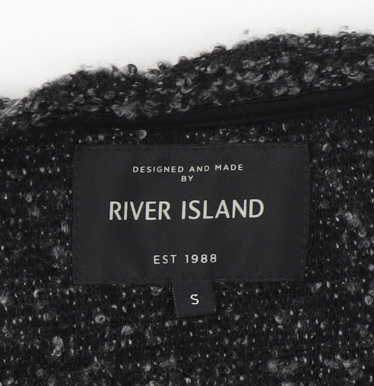 Womens UK Size S River Island Grey Cardigan Jumper