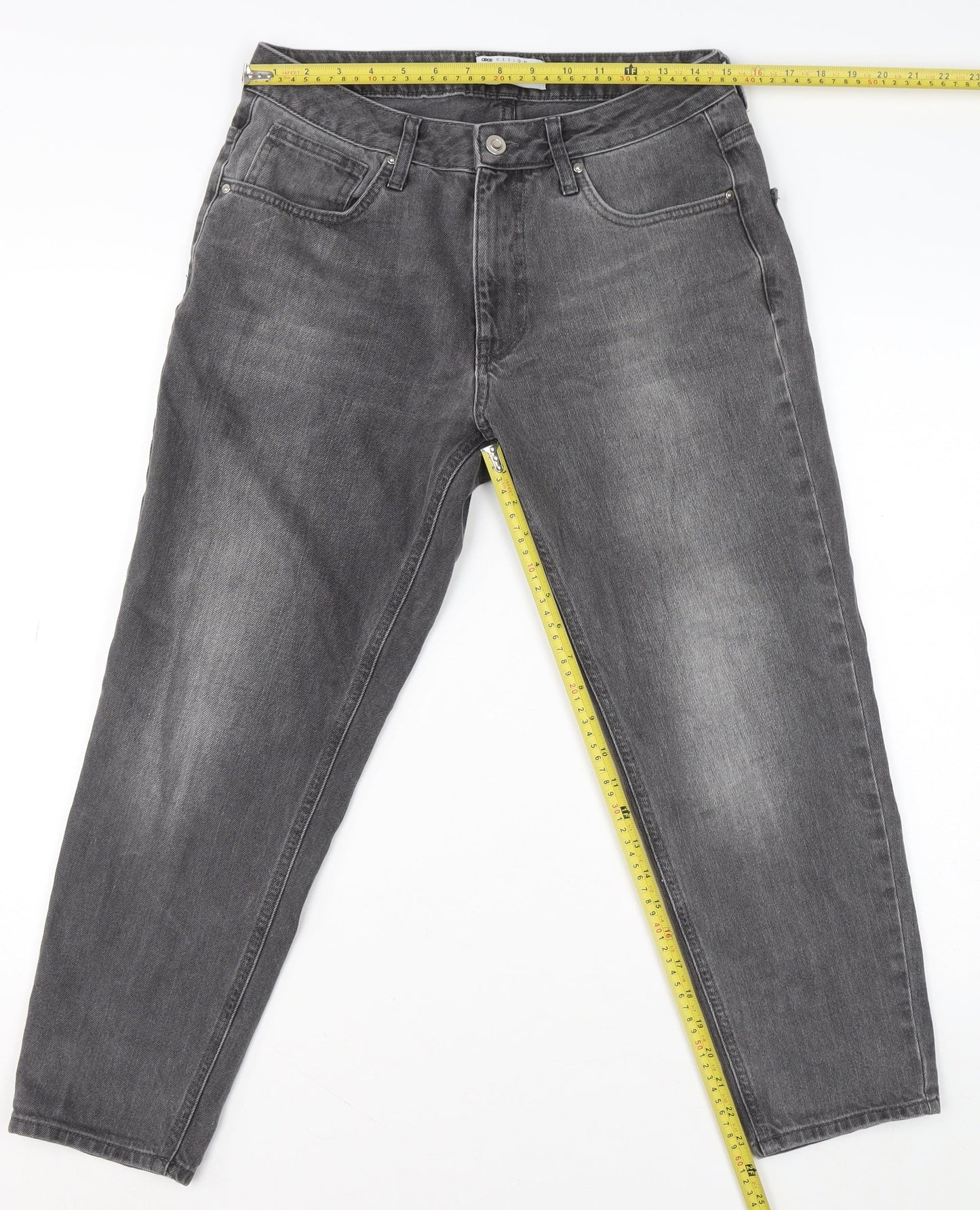 Mens UK Size 31 ASOS Regular Fit Tapered Grey Jeans