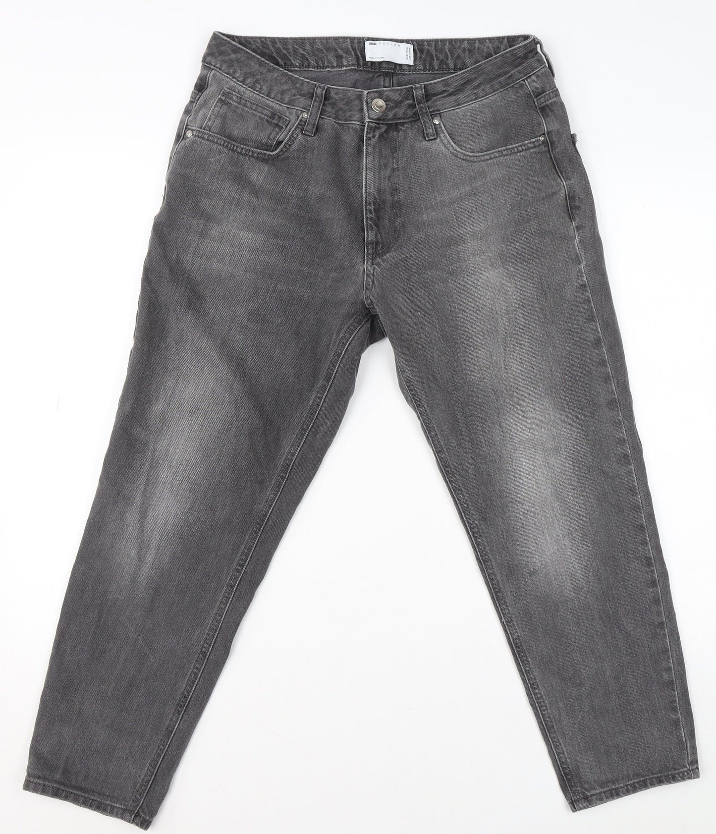 Mens UK Size 31 ASOS Regular Fit Tapered Grey Jeans