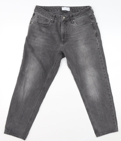 Mens UK Size 31 ASOS Regular Fit Tapered Grey Jeans