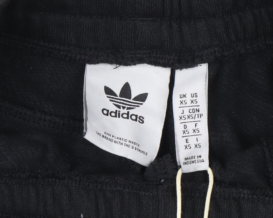 Adidas Men's Black XS Athletic Sweat Shorts 100% Cotton Drawstring