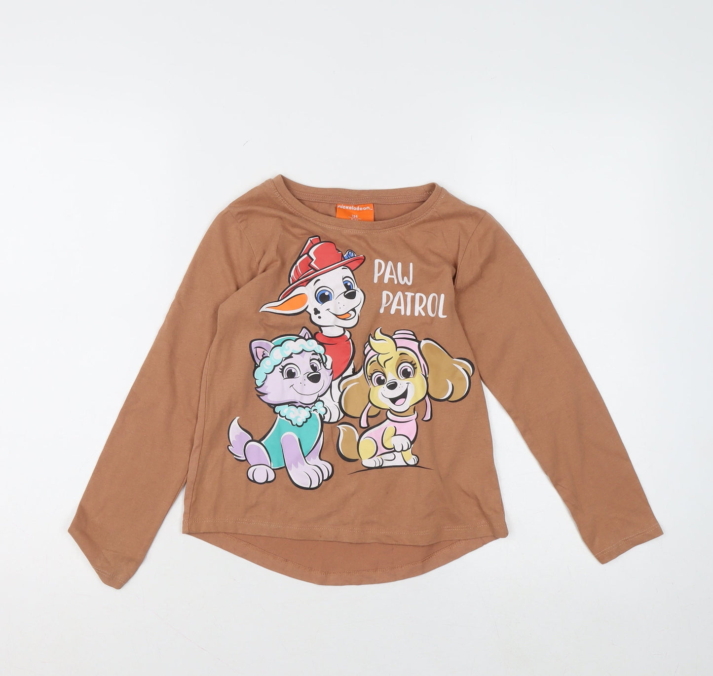 Girls UK Size 8-9 Years Nickelodeon Brown Pullover T-Shirt