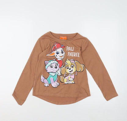 Girls UK Size 8-9 Years Nickelodeon Brown Pullover T-Shirt