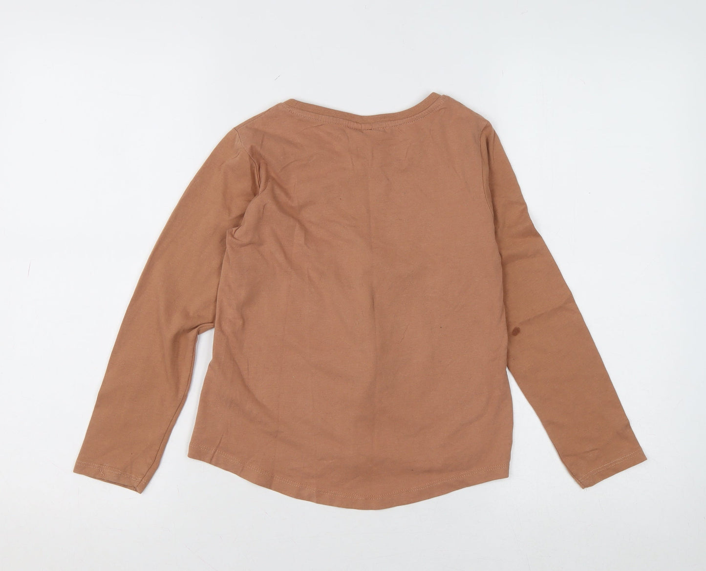 Girls UK Size 8-9 Years Nickelodeon Brown Pullover T-Shirt