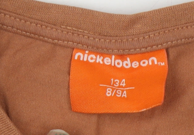 Girls UK Size 8-9 Years Nickelodeon Brown Pullover T-Shirt